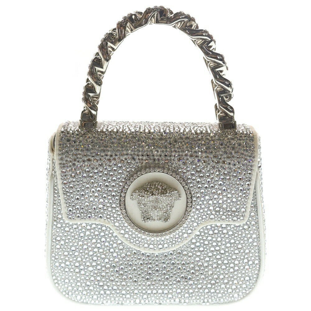VERSACE La Medusa Chain Shoulder Bag Handbag Silver